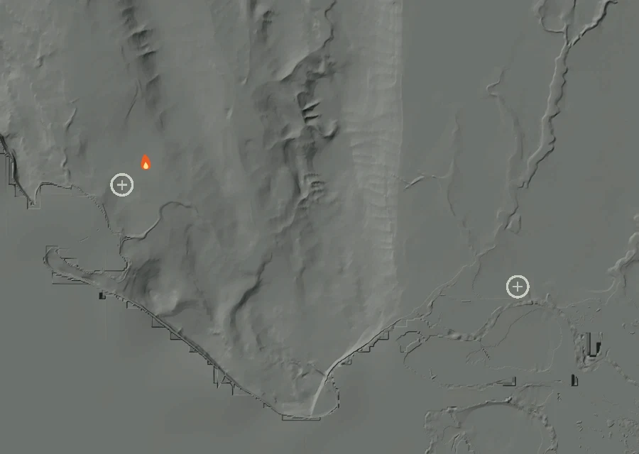 Animated map of the Priest Fire across the whole record, with a time bar along the bottom showing energy released and the local date.