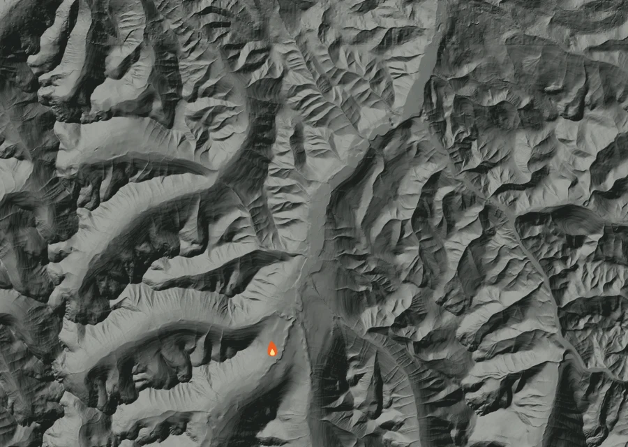Map for Mon 21 Sep: flames mark every place that gave off heat that day.
