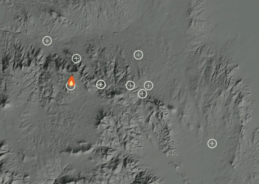 Animated map of the Rru/Harford Fire across the whole record, with a time bar along the bottom showing energy released and the local date.