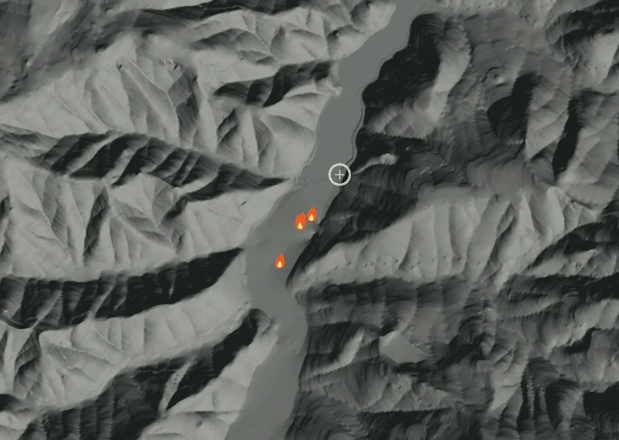Animated map of the Sand Prairie Fire across the whole record, with a time bar along the bottom showing energy released and the local date.
