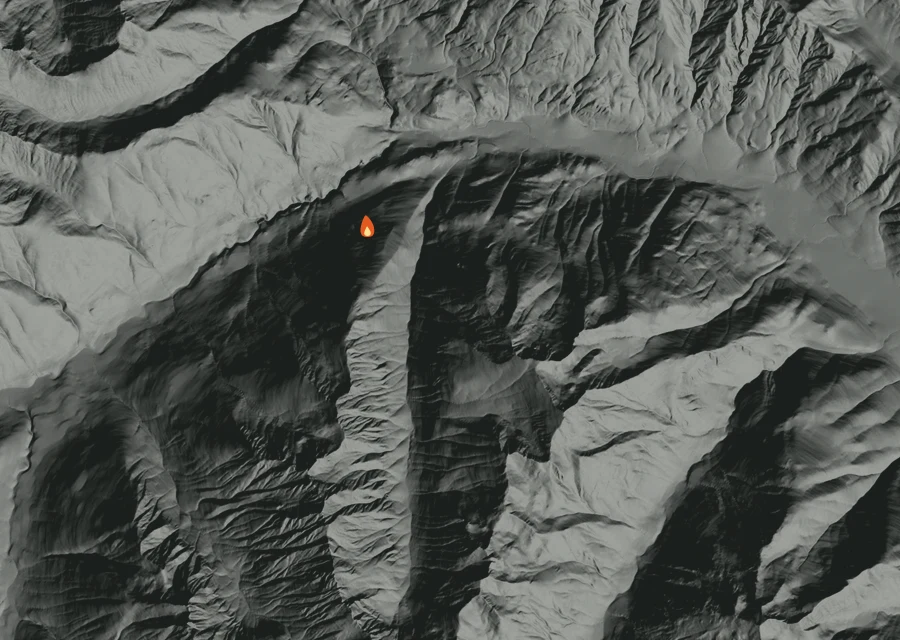 Map for Fri 4 Sep: flames mark every place that gave off heat that day.