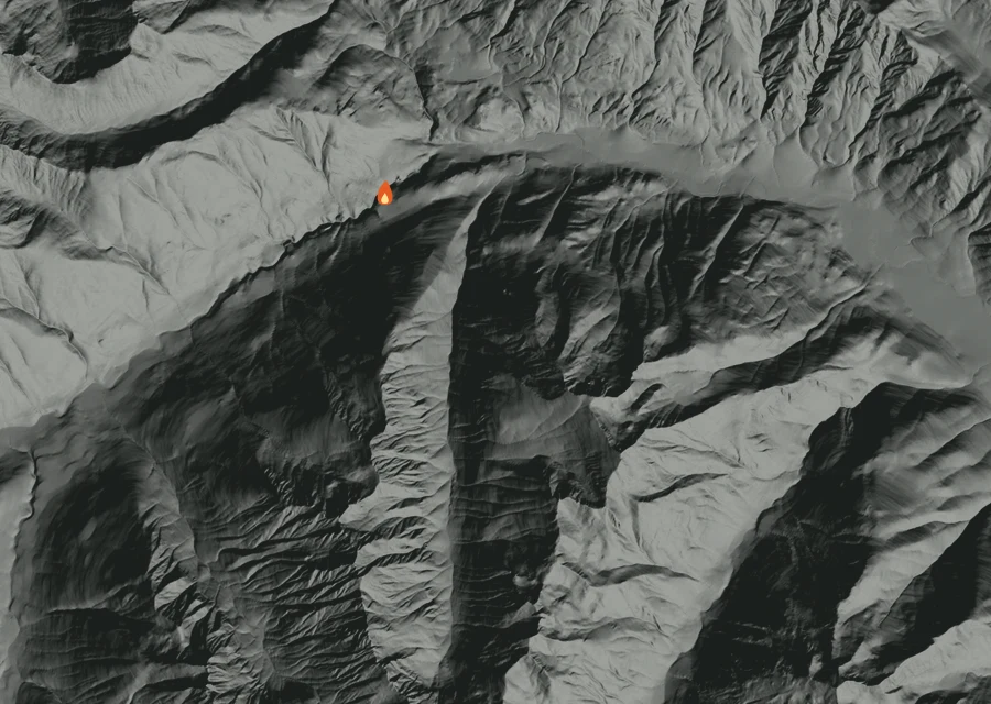 Map for Sun 4 Oct: flames mark every place that gave off heat that day.