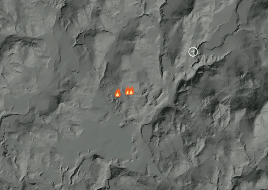 Animated map of the Starvation Flat Fire across the whole record, with a time bar along the bottom showing energy released and the local date.