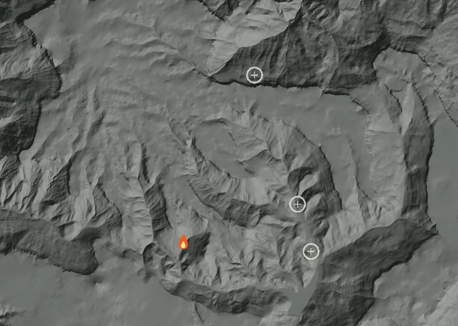 Animated map of the Sw3 Fire across the whole record, with a time bar along the bottom showing energy released and the local date.