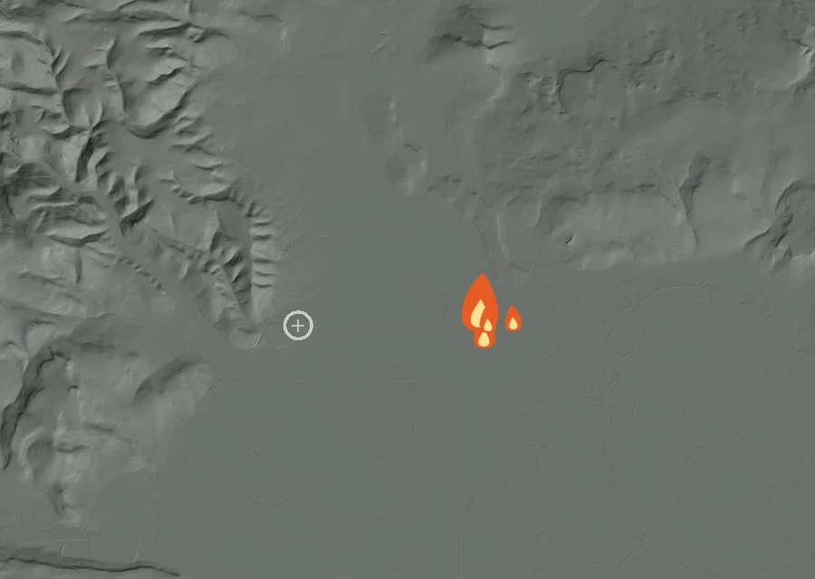 Map for Sat 3 Oct: flames mark every place that gave off heat that day.