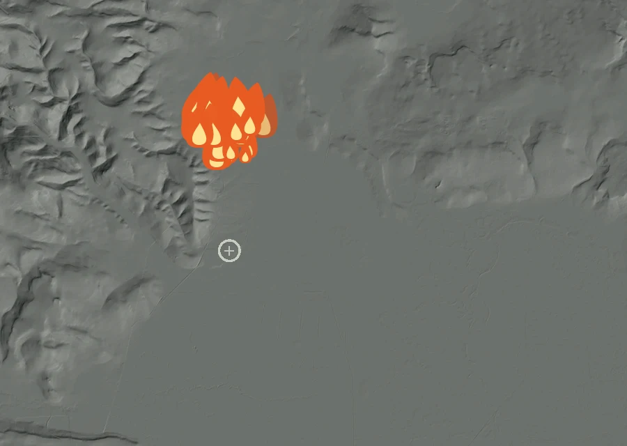 Map for Thu 15 Oct: flames mark every place that gave off heat that day.