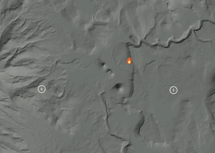 Animated map of the Teddy Powers Fire across the whole record, with a time bar along the bottom showing energy released and the local date.
