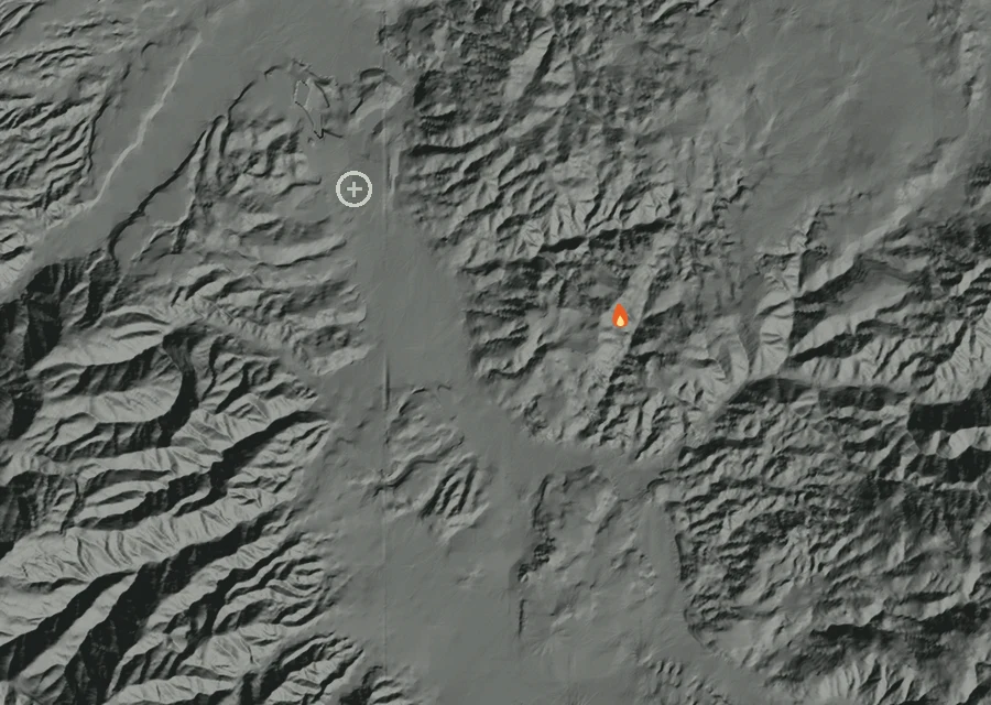 Animated map of the Temescal Canyon Rd Ofrp  / Temescal Canyon Rd Fire across the whole record, with a time bar along the bottom showing energy released and the local date.