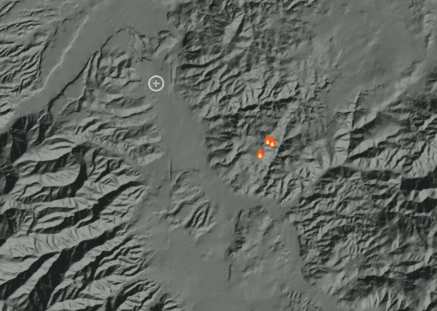 Map for Fri 11 Sep: flames mark every place that gave off heat that day.