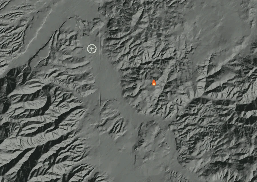 Map for Wed 16 Sep: flames mark every place that gave off heat that day.