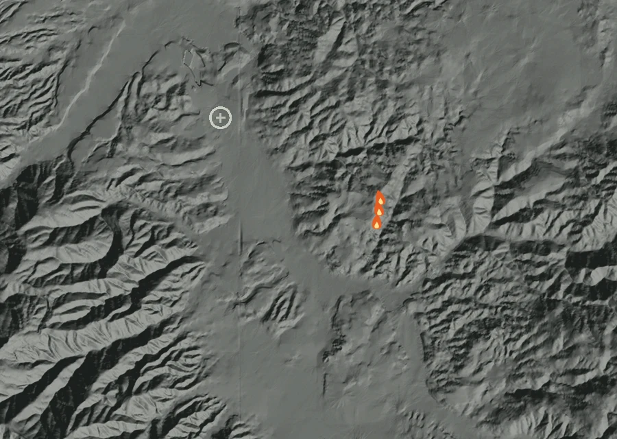Map for Wed 30 Sep: flames mark every place that gave off heat that day.