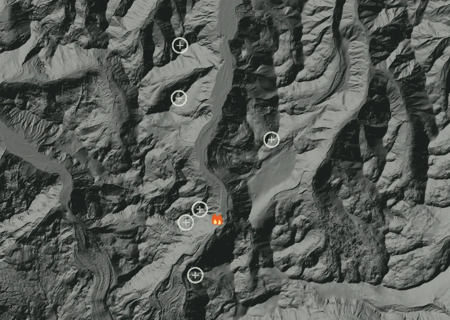 Map for Thu 8 Oct: flames mark every place that gave off heat that day.