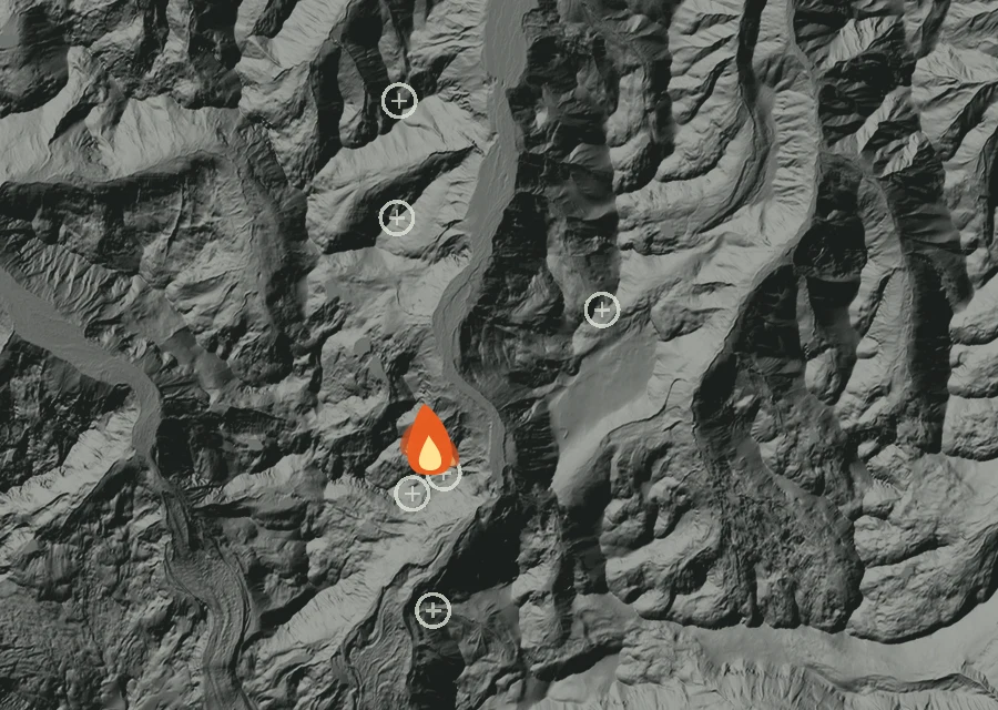 Animated map of the White River Fire across the whole record, with a time bar along the bottom showing energy released and the local date.