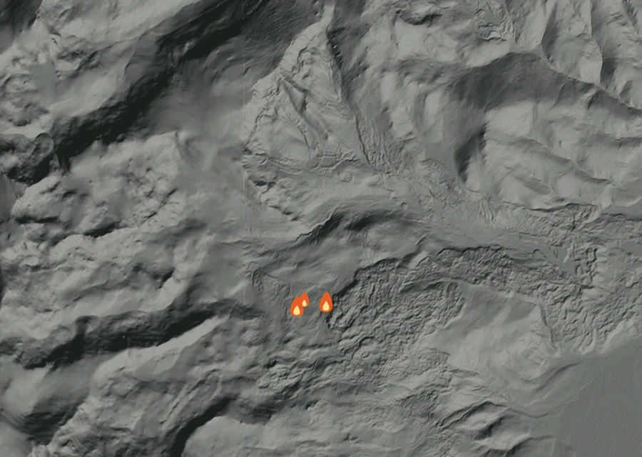 Animated map of the Willow Fire across the whole record, with a time bar along the bottom showing energy released and the local date.