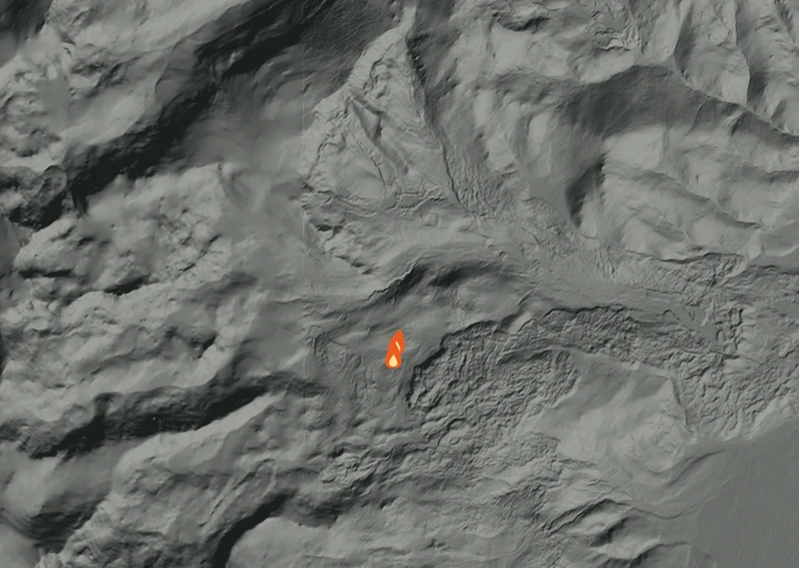 Map for Thu 10 Sep: flames mark every place that gave off heat that day.