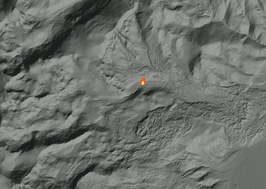 Map for Fri 11 Sep: flames mark every place that gave off heat that day.