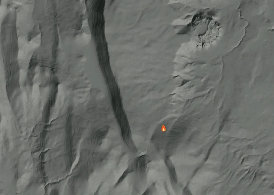 Map for Tue 1 Sep: flames mark every place that gave off heat that day.